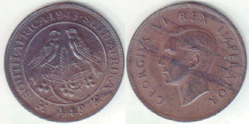 1943 South Africa Farthing A003584